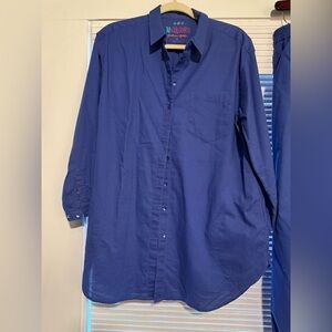 Gudrun Sjoden Royal Blue Button Down Shirt